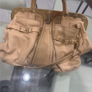 Versace Elegant Tan Leather Handbag